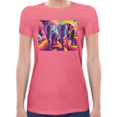 Elephant Neon Women Short Sleeves T-shirt