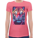 Neon Rave Tiger Women Short Sleeves T-shirt