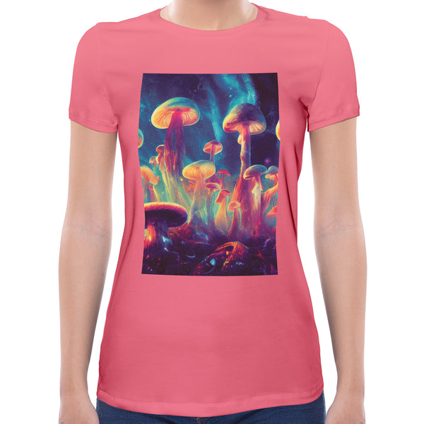 Psychedelic Mushrooms | Super Soft Women T-shirt Short sleeve | Cotton Crew Neck Short sleeve Tees Women