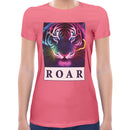 Roar Neon Tiger Women Short Sleeves T-shirt