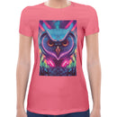 Neon Rave Owl Women Short Sleeves T-shirt