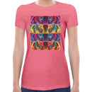 Tiger Neon Psychedelic Women Short Sleeves T-shirt