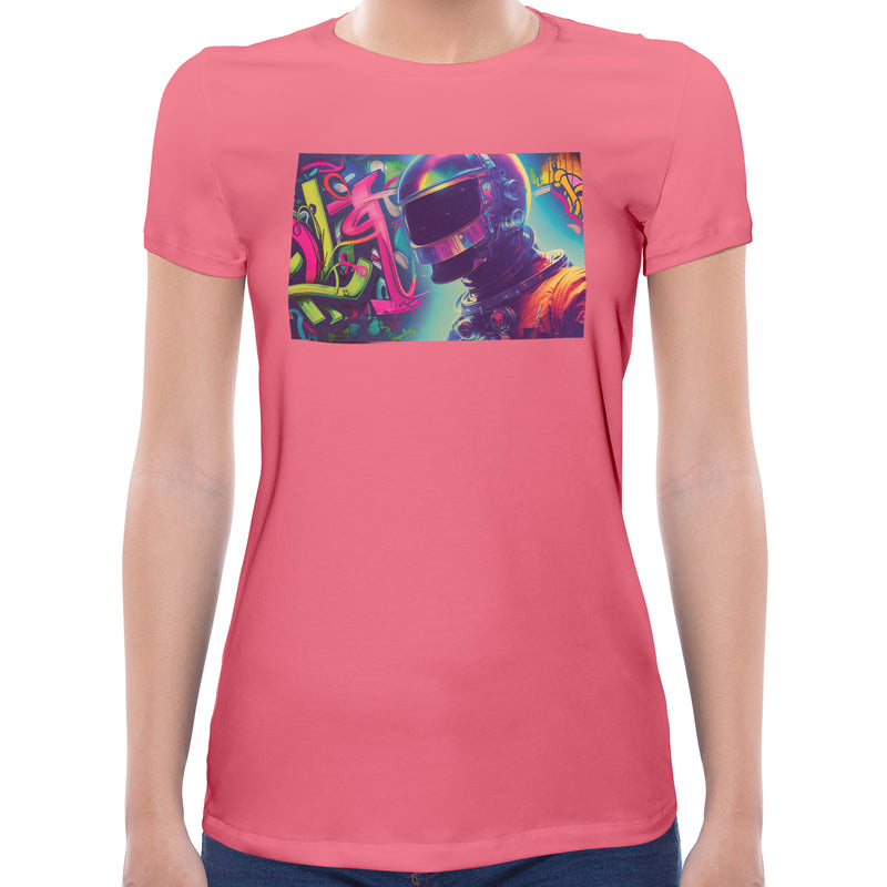 Astronaut Psychedelic | Super Soft Women T-shirt Short sleeve | Cotton Crew Neck Short sleeve Tees Women