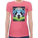 Neon Cute Panda Women Short Sleeves T-shirt