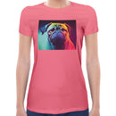 Neon Pug Women Short Sleeves T-shirt