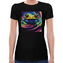 Frog Neon Psychedelic Toad Acid Poison Dart Frog | Super Soft Women T-shirt Short sleeve | Cotton Crew Neck Short sleeve Tees Women