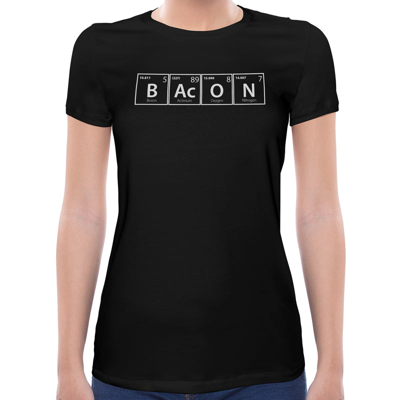 Bacon Periodic Table | Super Soft Women T-shirt Short sleeve | Cotton Crew Neck Short sleeve Tees Women