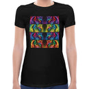 Tiger Neon Psychedelic | Super Soft Women T-shirt Short sleeve | Cotton Crew Neck Short sleeve Tees Women