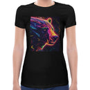 Bear Neon Rave | Super Soft Women T-shirt Short sleeve | Cotton Crew Neck Short sleeve Tees Women