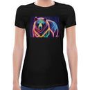 Neon Bear | Super Soft Women T-shirt Short sleeve | Cotton Crew Neck Short sleeve Tees Women