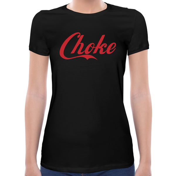 Choke Spoof Logo | Super Soft Women T-shirt Short sleeve | Cotton Crew Neck Short sleeve Tees Women