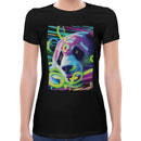 Neon Rave Panda Women Short Sleeves T-shirt