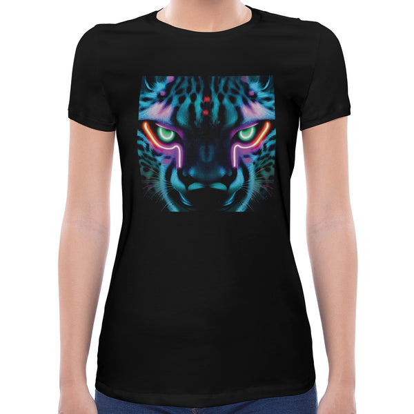 Neon Rave Cheetah | Super Soft Women T-shirt Short sleeve | Cotton Crew Neck Short sleeve Tees Women