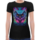 Neon Rave Owl Women Short Sleeves T-shirt
