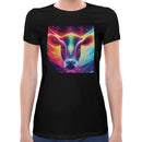 Neon Rainbow Cow Women Short Sleeves T-shirt