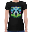 Neon Cute Panda Women Short Sleeves T-shirt