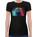 Neon Pug | Super Soft Women T-shirt Short sleeve | Cotton Crew Neck Short sleeve Tees Women