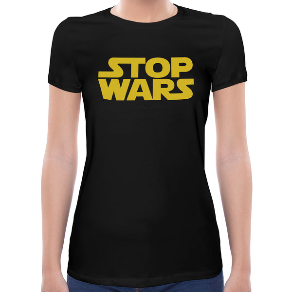 Stop Wars Spoof Logo | Super Soft Women T-shirt Short sleeve | Cotton Crew Neck Short sleeve Tees Women