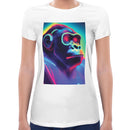 Neon Rave Gorilla Women Short Sleeves T-shirt