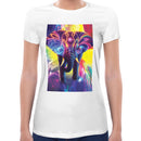 Elephant Rainbow Neon Women Short Sleeves T-shirt