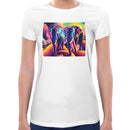 Elephant Neon Women Short Sleeves T-shirt