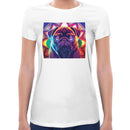 Neon Mandala Pug Women Short Sleeves T-shirt