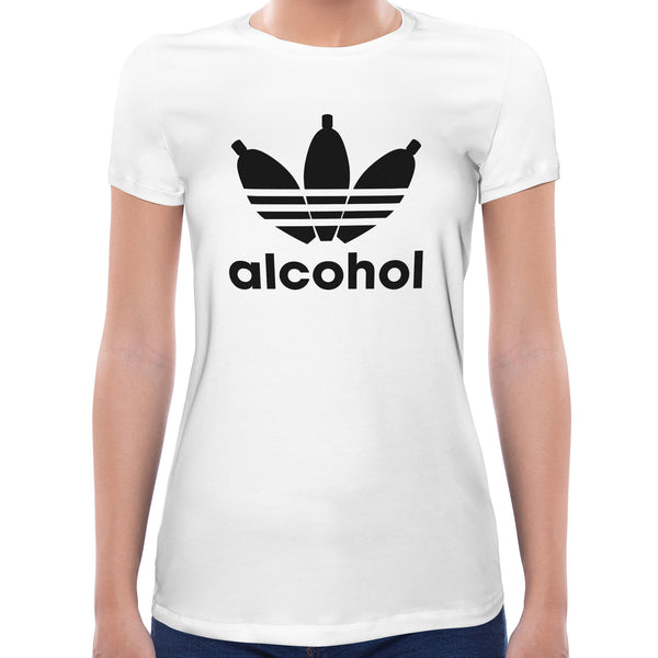 Alcohol Spoof Logo | Super Soft Women T-shirt Short sleeve | Cotton Crew Neck Short sleeve Tees Women