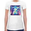Neon Llama Women Short Sleeves T-shirt