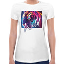 Tiger Neon Psychedelic Women Short Sleeves T-shirt