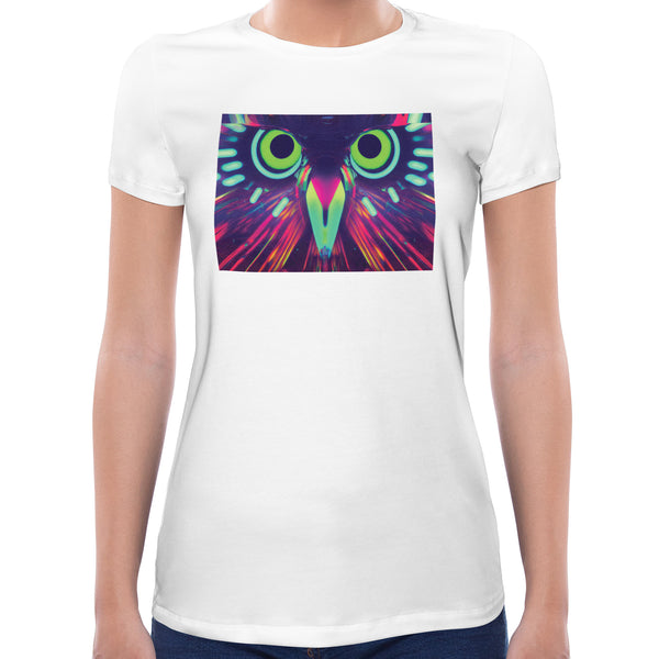 Neon Tribal Parrot | Super Soft Women T-shirt Short sleeve | Cotton Crew Neck Short sleeve Tees Women