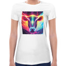 Neon Rainbow Cow Women Short Sleeves T-shirt