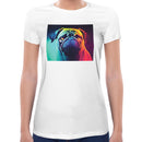 Neon Pug Women Short Sleeves T-shirt