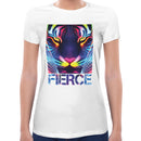 Fierce Neon Tiger Women Short Sleeves T-shirt