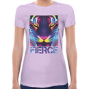 Fierce Neon Tiger Women Short Sleeves T-shirt