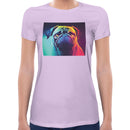Neon Pug Women Short Sleeves T-shirt
