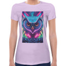 Neon Rave Owl Women Short Sleeves T-shirt