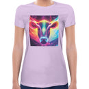 Neon Rainbow Cow Women Short Sleeves T-shirt