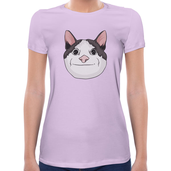 Awkward Cat Smile Meme | Super Soft Women T-shirt Short sleeve | Cotton Crew Neck Short sleeve Tees Women