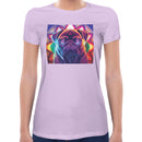 Neon Mandala Pug Women Short Sleeves T-shirt