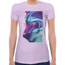 Neon Wolf | Super Soft Women T-shirt Short sleeve | Cotton Crew Neck Short sleeve Tees Women