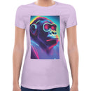 Neon Rave Gorilla Women Short Sleeves T-shirt