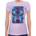 Neon Wolf | Super Soft Women T-shirt Short sleeve | Cotton Crew Neck Short sleeve Tees Women