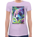 Neon Rave Panda Women Short Sleeves T-shirt