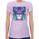 Neon Lion | Super Soft Women T-shirt Short sleeve | Cotton Crew Neck Short sleeve Tees Women
