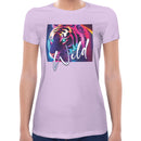 Tiger Neon Psychedelic Women Short Sleeves T-shirt