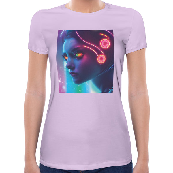 Raver Girl Neon | Super Soft Women T-shirt Short sleeve | Cotton Crew Neck Short sleeve Tees Women