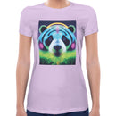 Neon Cute Panda Women Short Sleeves T-shirt