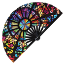 Stained Glass 2 Bamboo Hand Fan