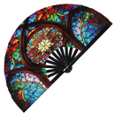 Stained Glass 2 Bamboo Hand Fan