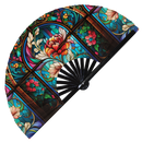 Stained Glass 2 Bamboo Hand Fan